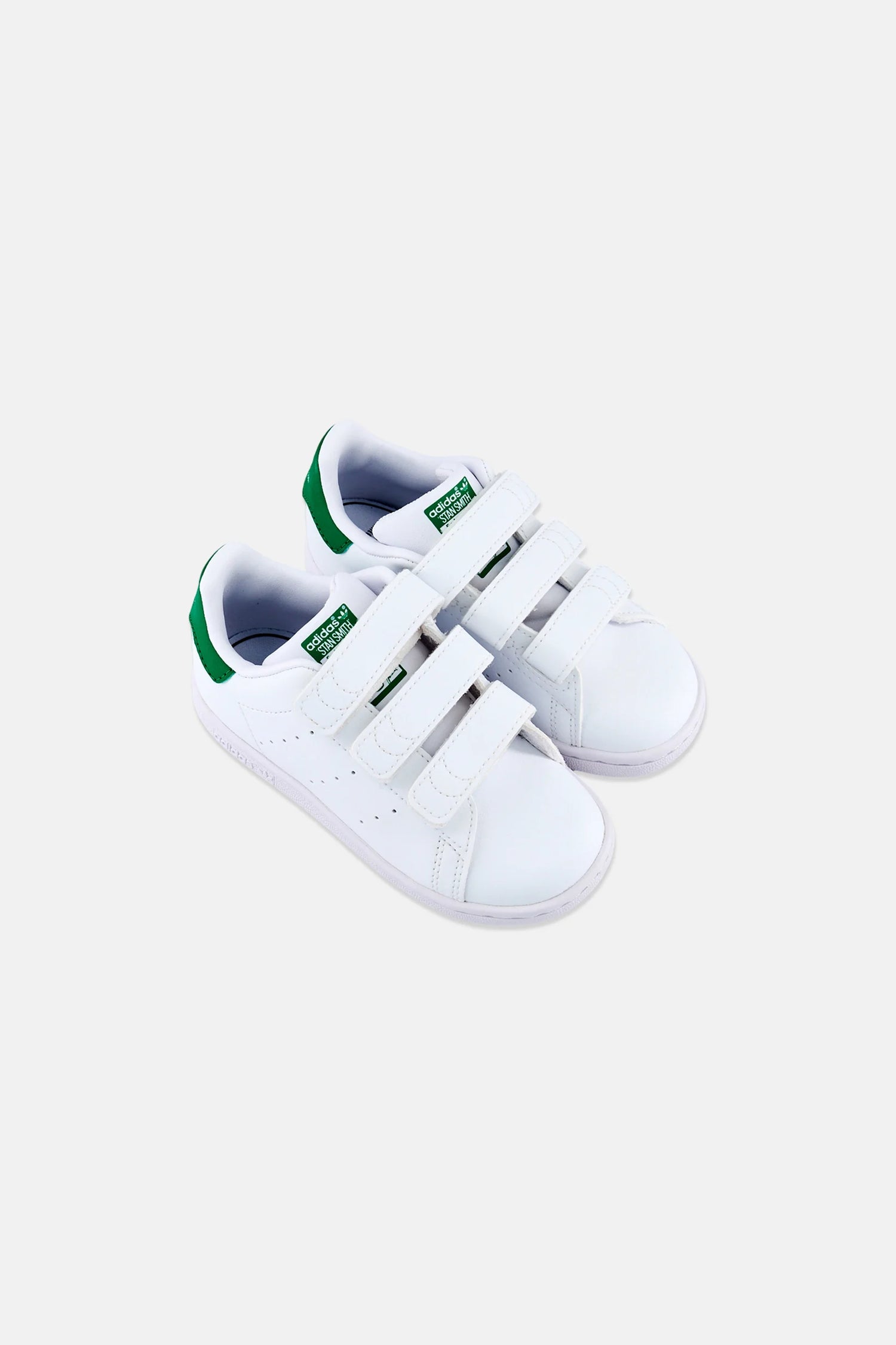 Adidas White Green Advantage Base 2.0 Hook and Loop Kids Trainers