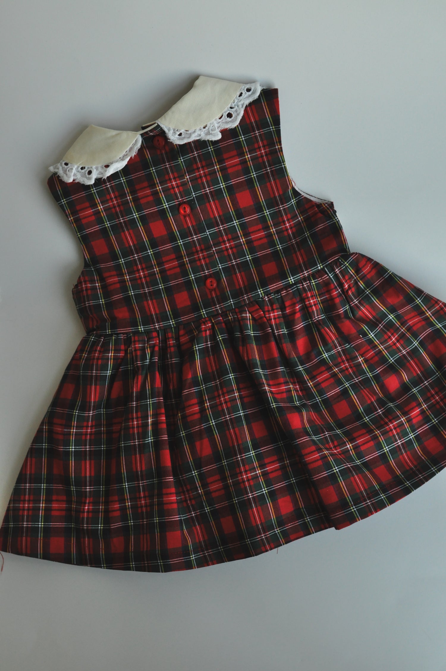 Baby Girl Red Plaid Dress with Bloomers