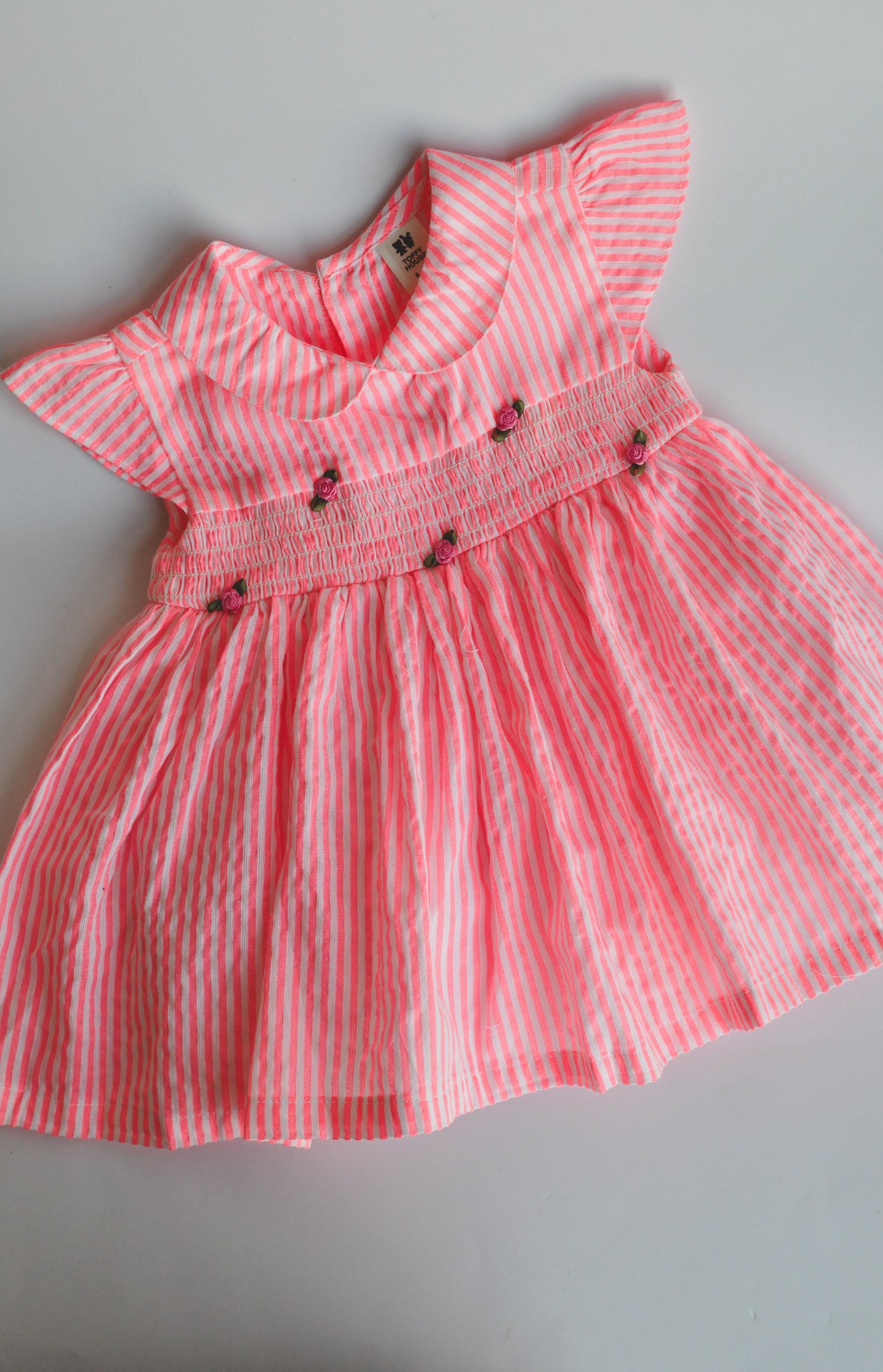 Baby Girl Pink Stripe Dress with Bloomers