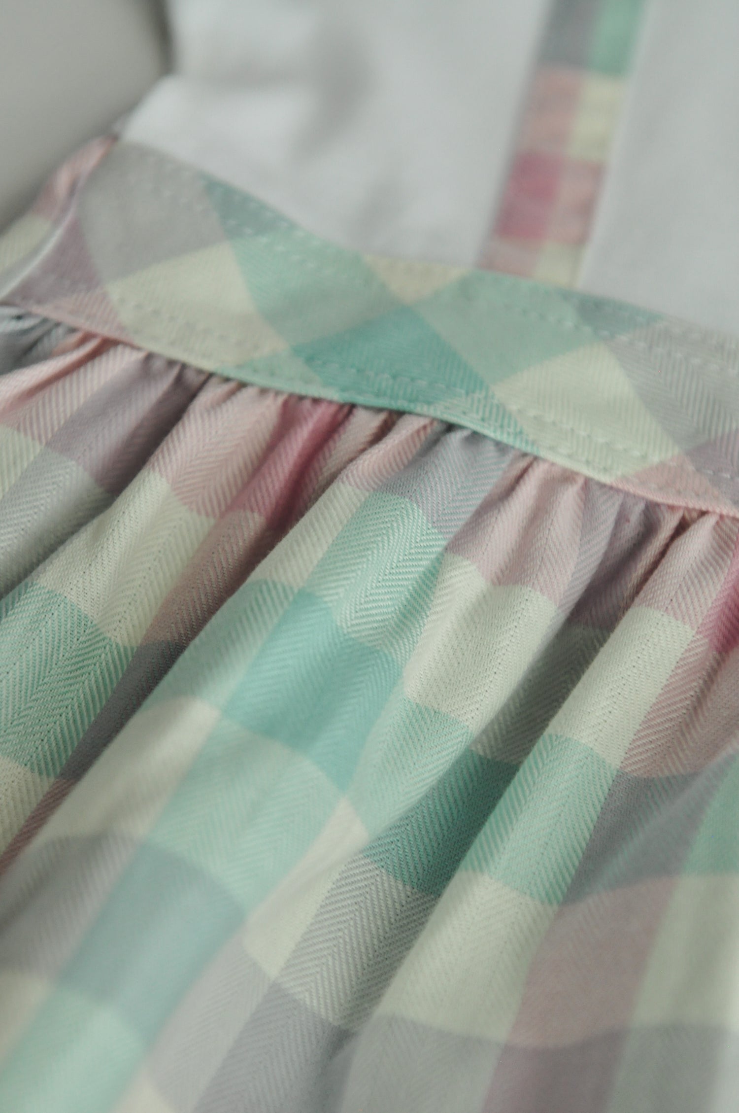 Baby Girls Pastel Check Dress with Peter Pan Collar