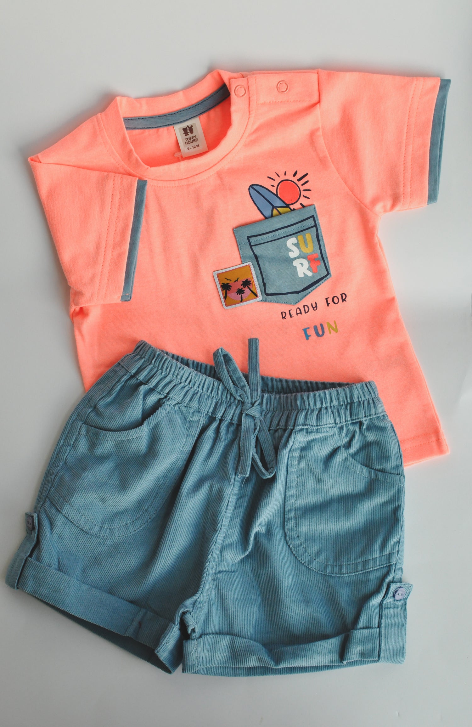 Surf Ready Tee & Teal Shorts Set