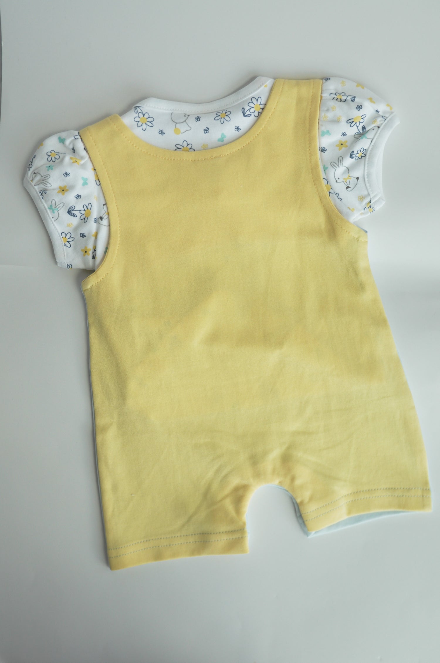 Baby Girls Bunny Embroidered Short Romper