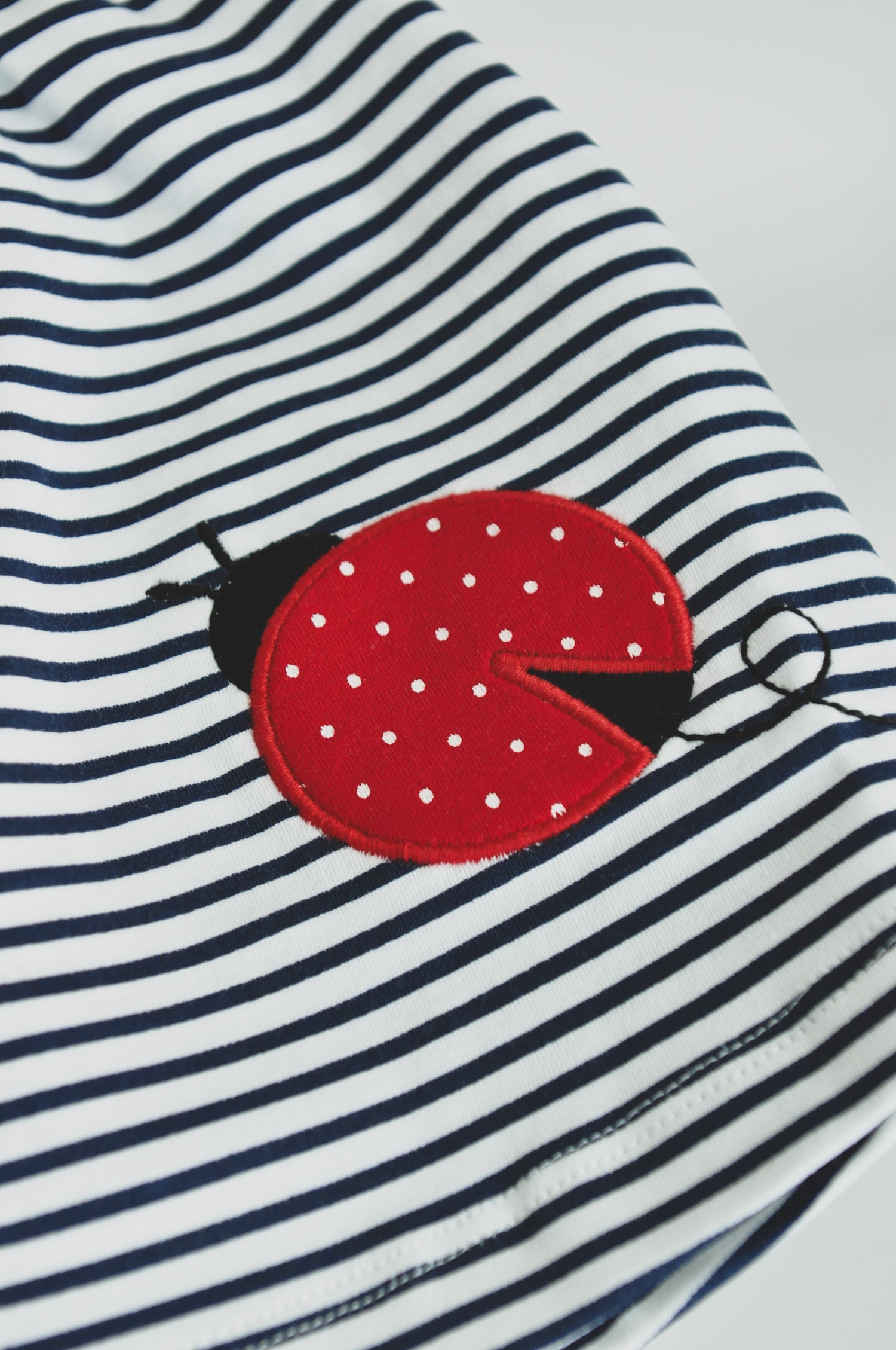 Navy Stripe Ladybug Dress